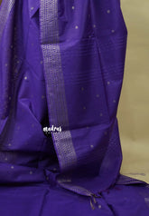 Violet Purple - Sithara - Semi Tussar with buttas and Multi Border